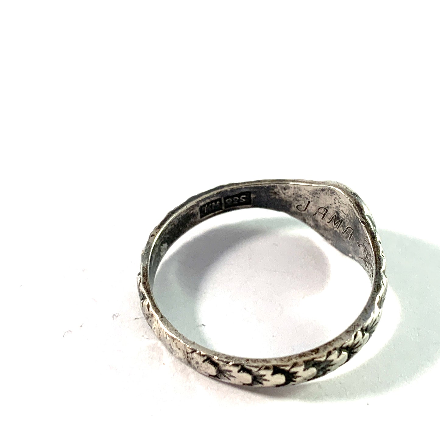 Kello Oy, Finland Mid Century. Sterling Silver Faith Hope Love Men's Ring.