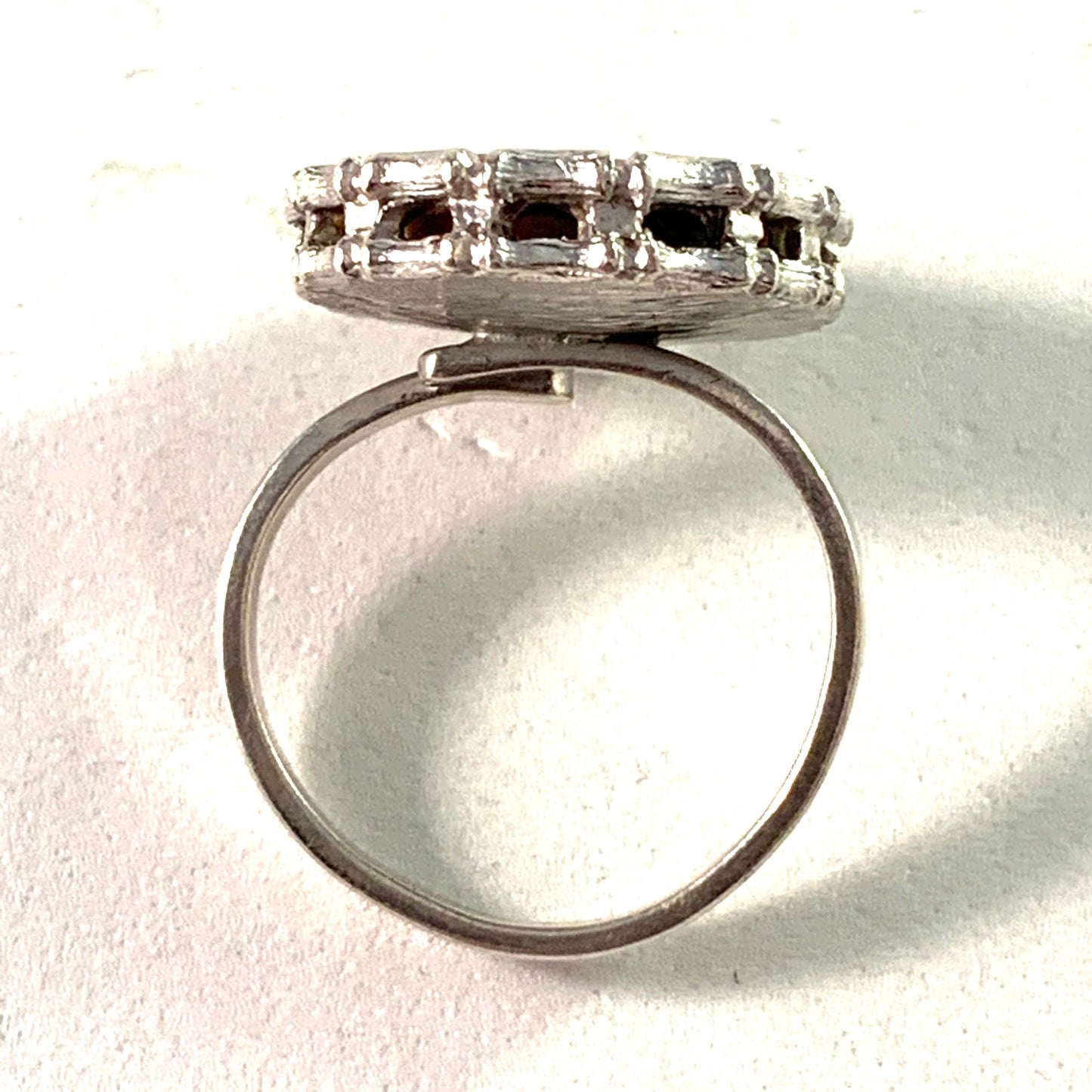 Austria/Germany 1960s Vintage Solid 835 Silver Rhodonite Ring.