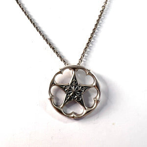 Kalevala Koru, Finland. Vintage Sterling Silver Northern Star Pendant Necklace.