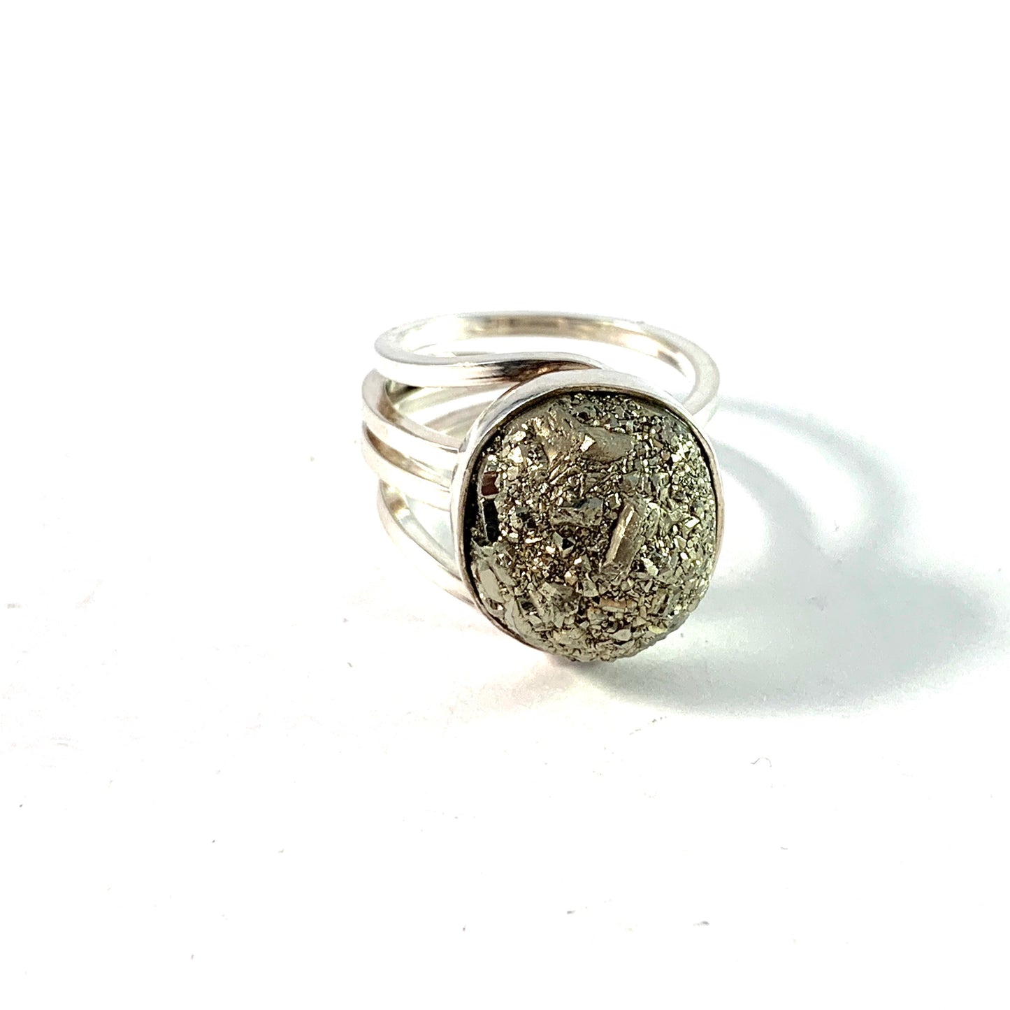 Stenlya, Sweden year 1977 Sterling Silver Pyrite Ring.