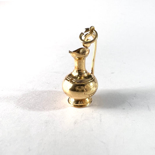 Vintage 18k Gold Wine Pitcher Charm, 2.1gram