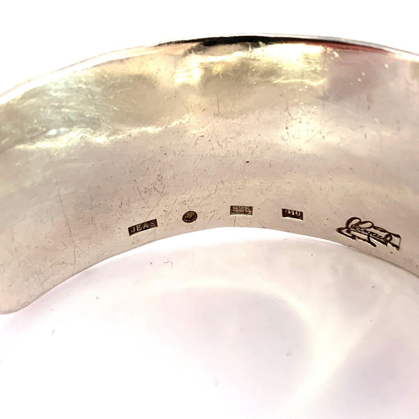 Jan Eve Stengård, Sweden. Vintage Massive Sterling Silver Cuff Bracelet. Signed