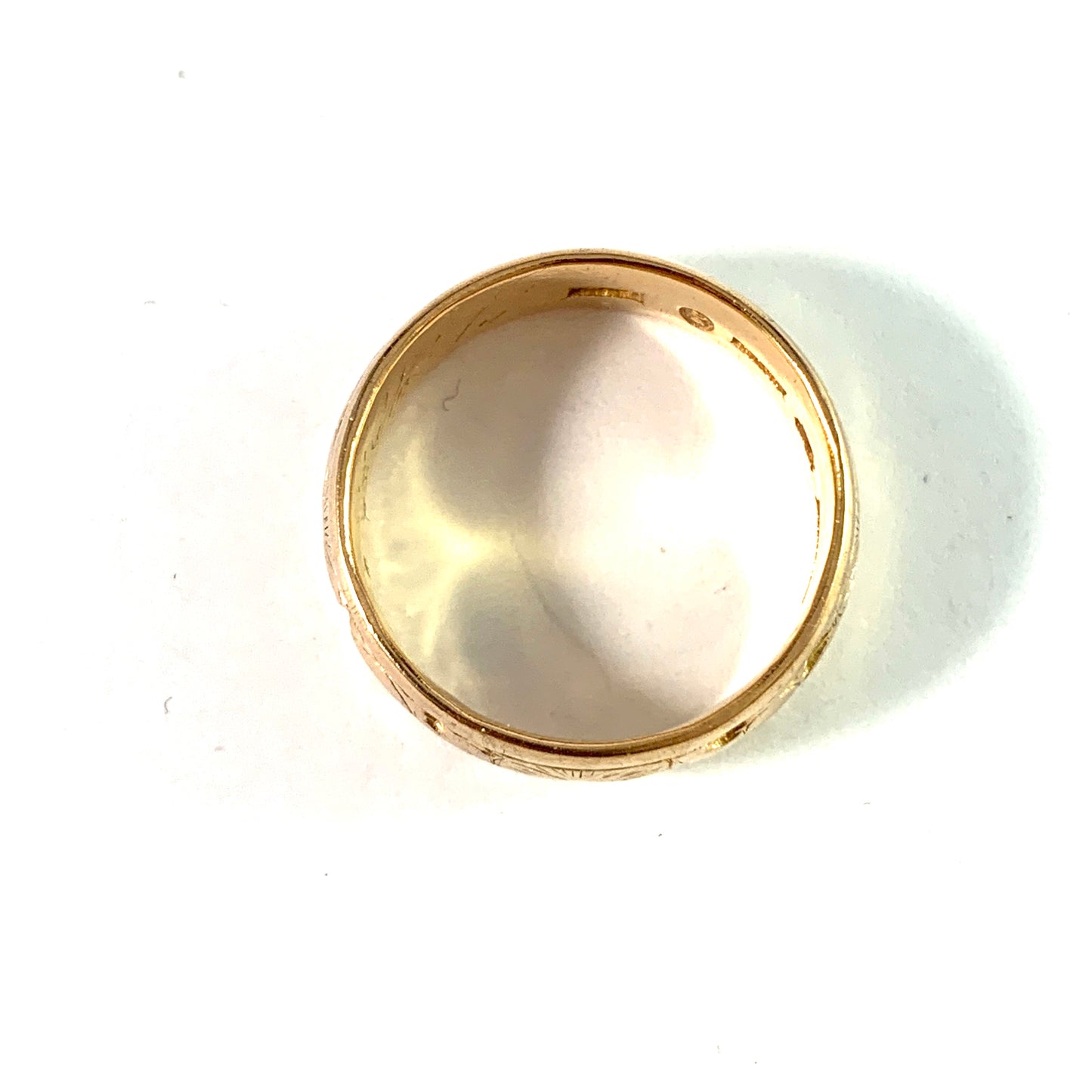 Sweden year 1898 Antique Creamy 20k Gold Wedding Band Ring.