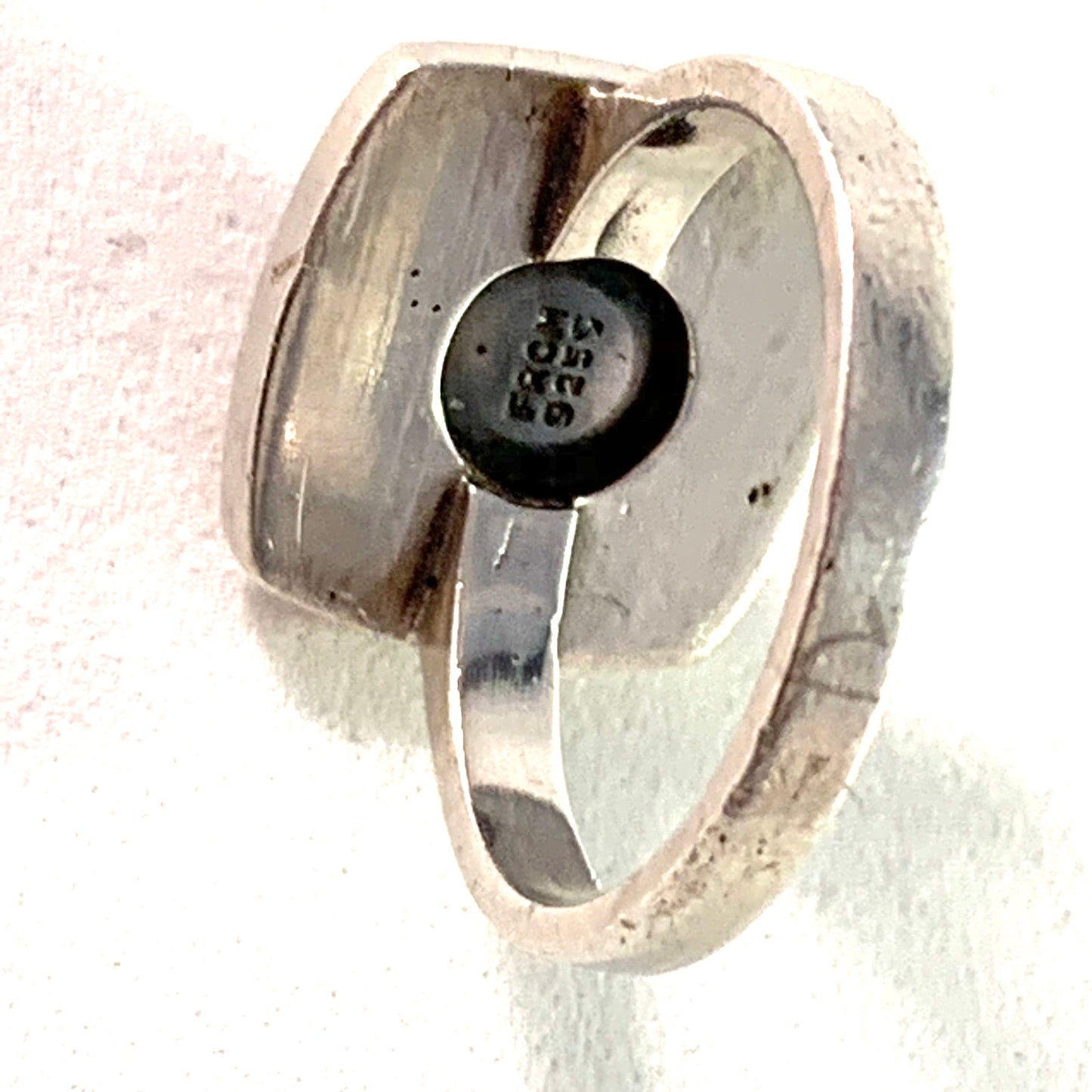 Niels Erik From, Denmark 1950-60s Sterling Silver Amber Ring.