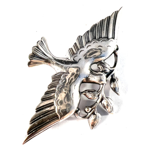 G Dahlgren, Sweden 1945. Vintage Celebrating end of WW2 Peace Dove Brooch.