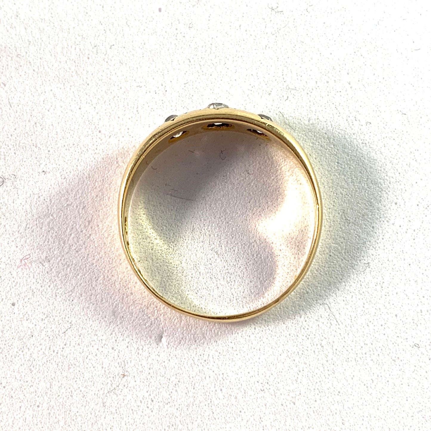 Brockwell & Son, London 1889 Victorian 18k Gold Diamond Gypsy Ring.