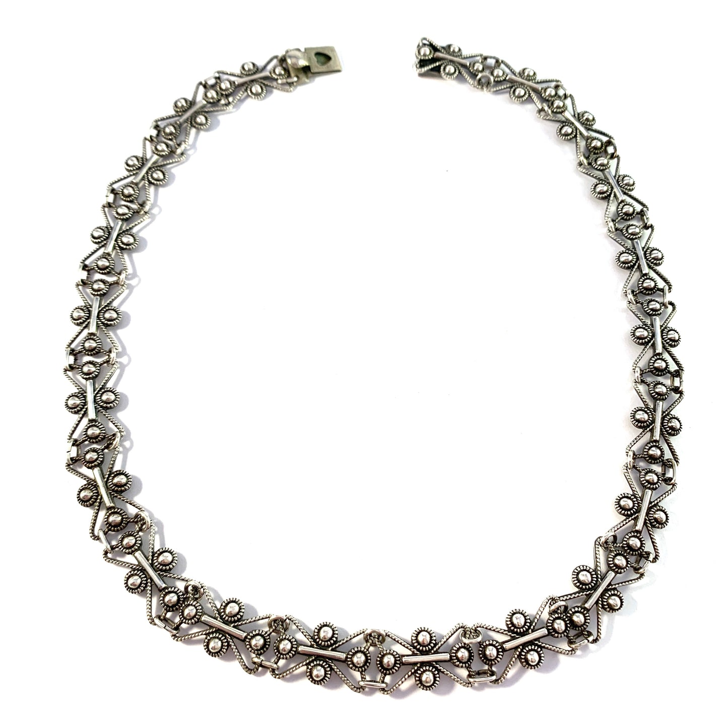 Arne Nordlie Norway, Mid Century Solid Silver Necklace.