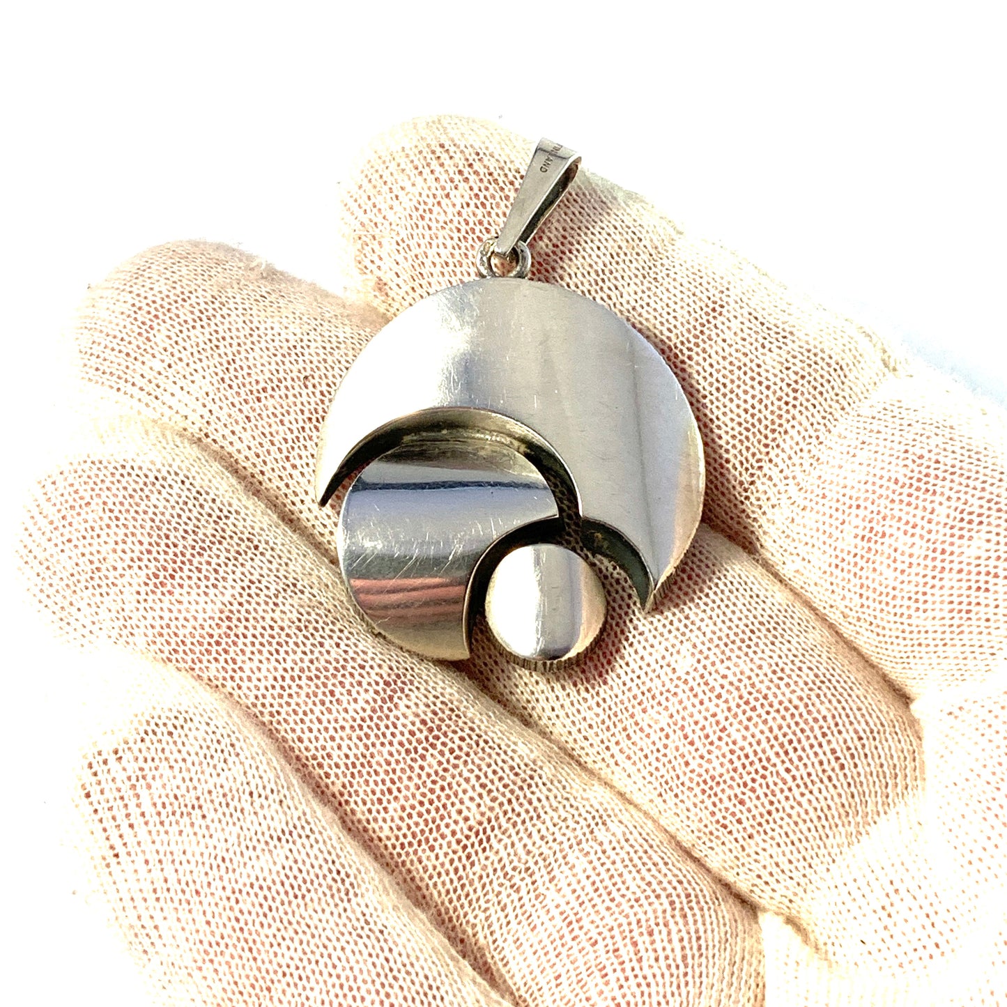 Karl Laine for Sten & Laine Finland 1977. Sterling Silver Pendant. Boxed.