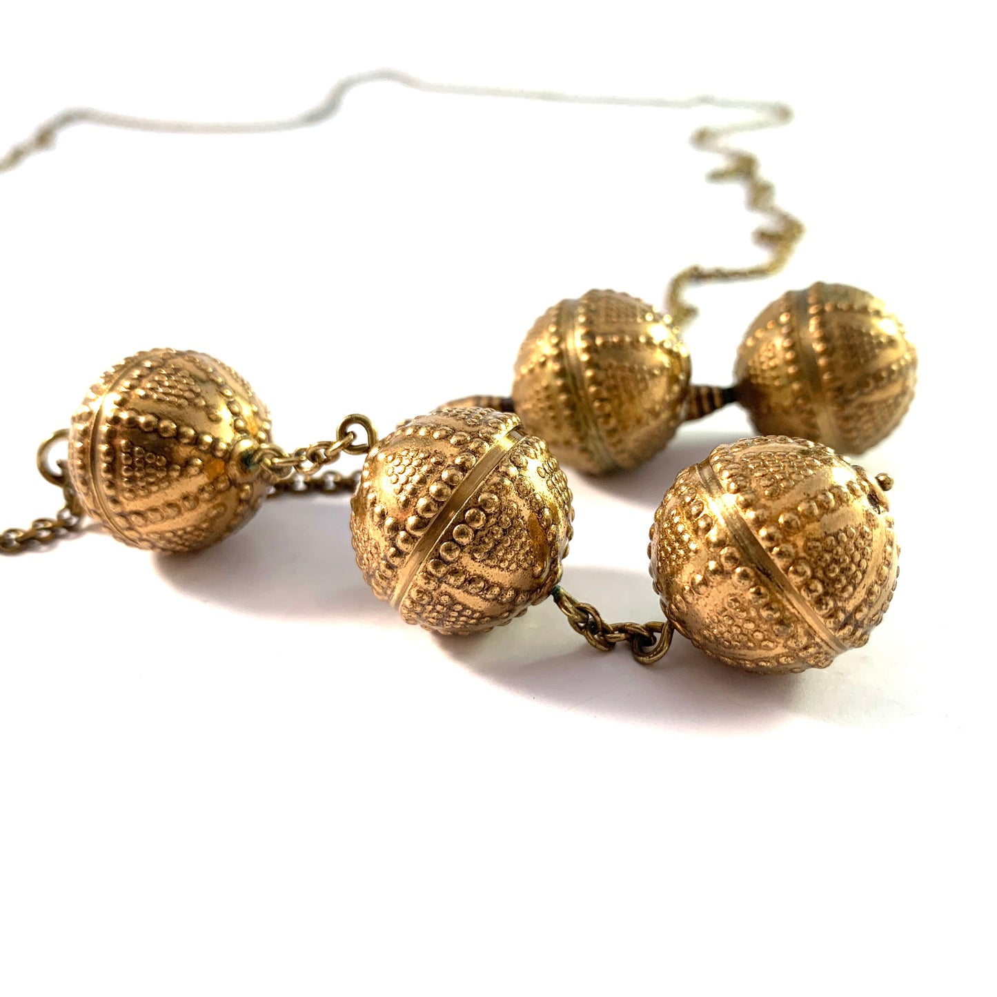 Kalevala Koru, Finland Vintage 1970s Bronze Necklace and Earrings.