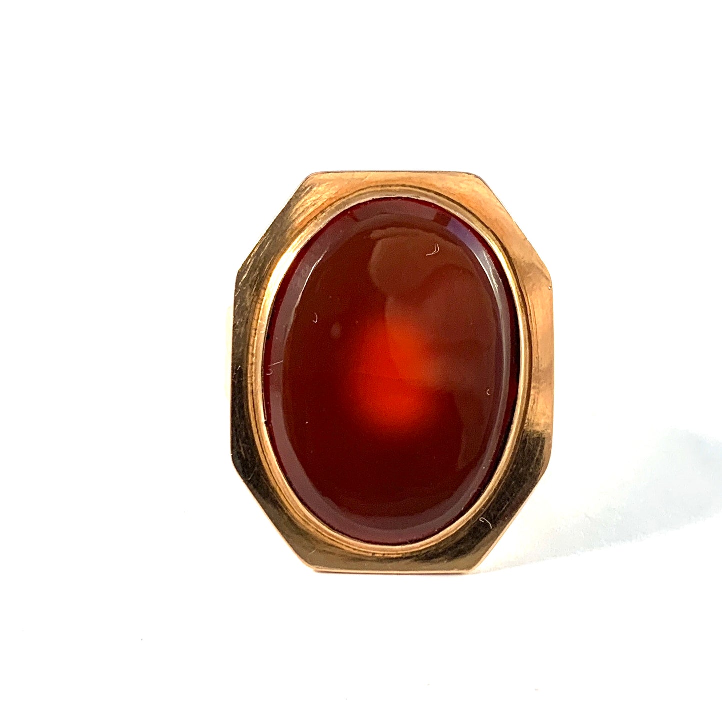 Hampus Sundstrom, Sweden 1813-30 Georgian 18k Gold Carnelian Men's Signet Ring.