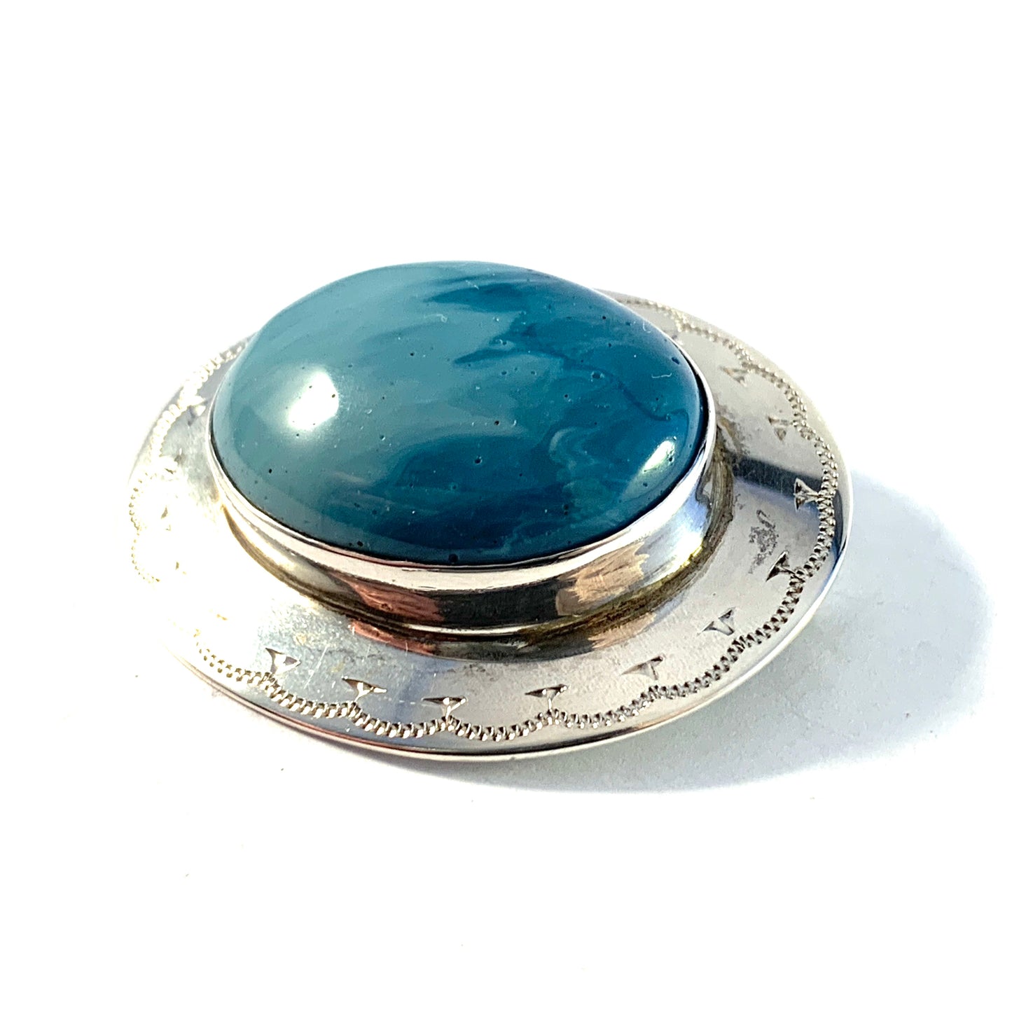 Ove Nordström, Sweden year 1969. Sterling Silver Bergslagen-stone Brooch.