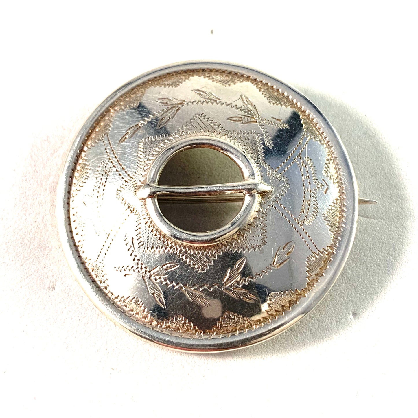 E.A.Rasi, Finland 1974 Vintage Silver Traditional Shield Brooch