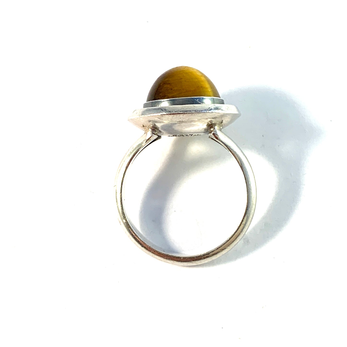 Niels Erik From, Denmark 1950-60s Sterling Silver Tiger Eye Ring.