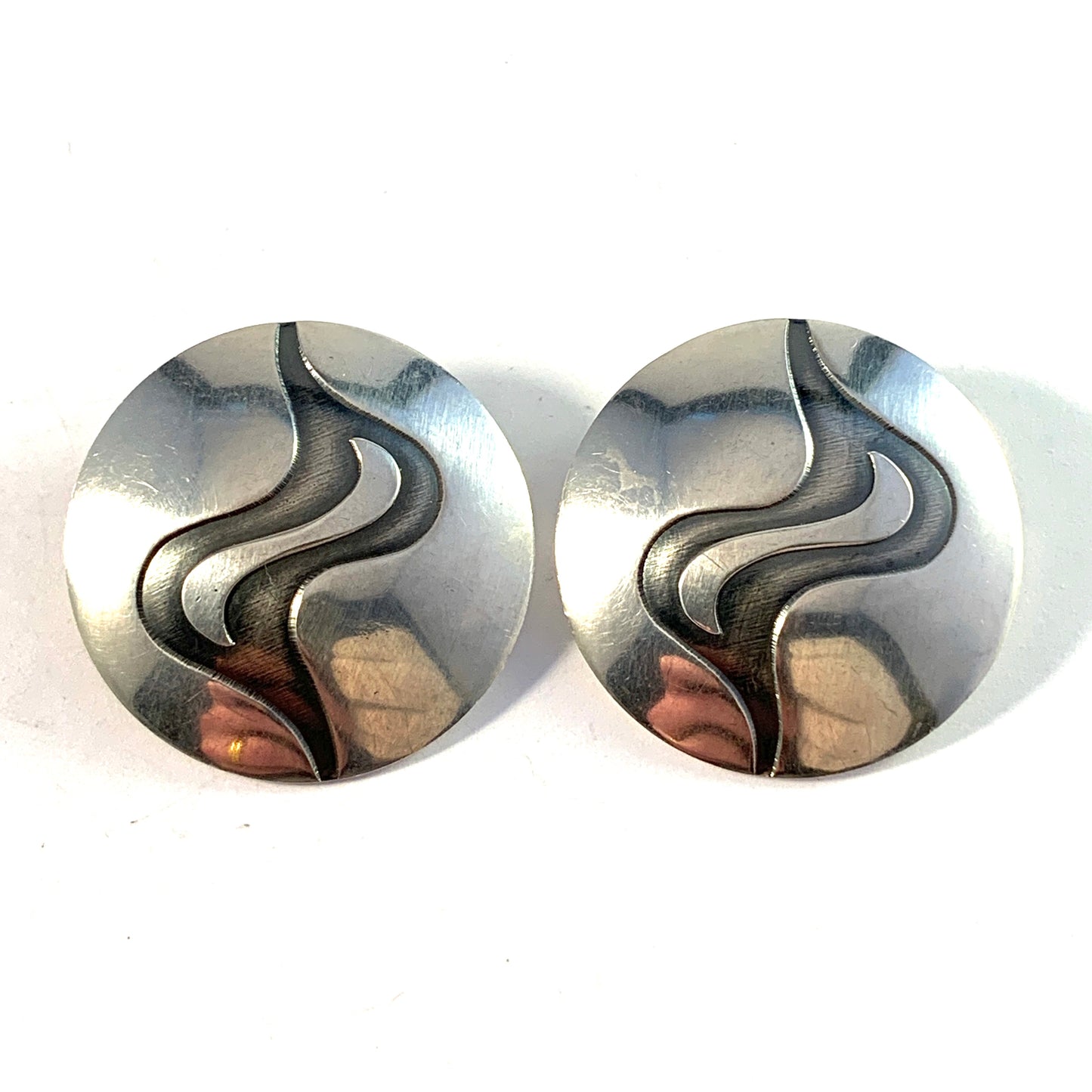 Niels Erik From, Denmark 1960s. Sterling Silver Large Earrings.