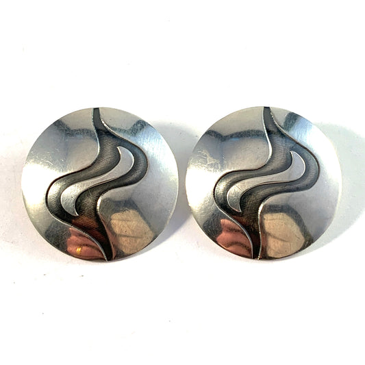 Niels Erik From, Denmark 1960s. Sterling Silver Large Earrings.