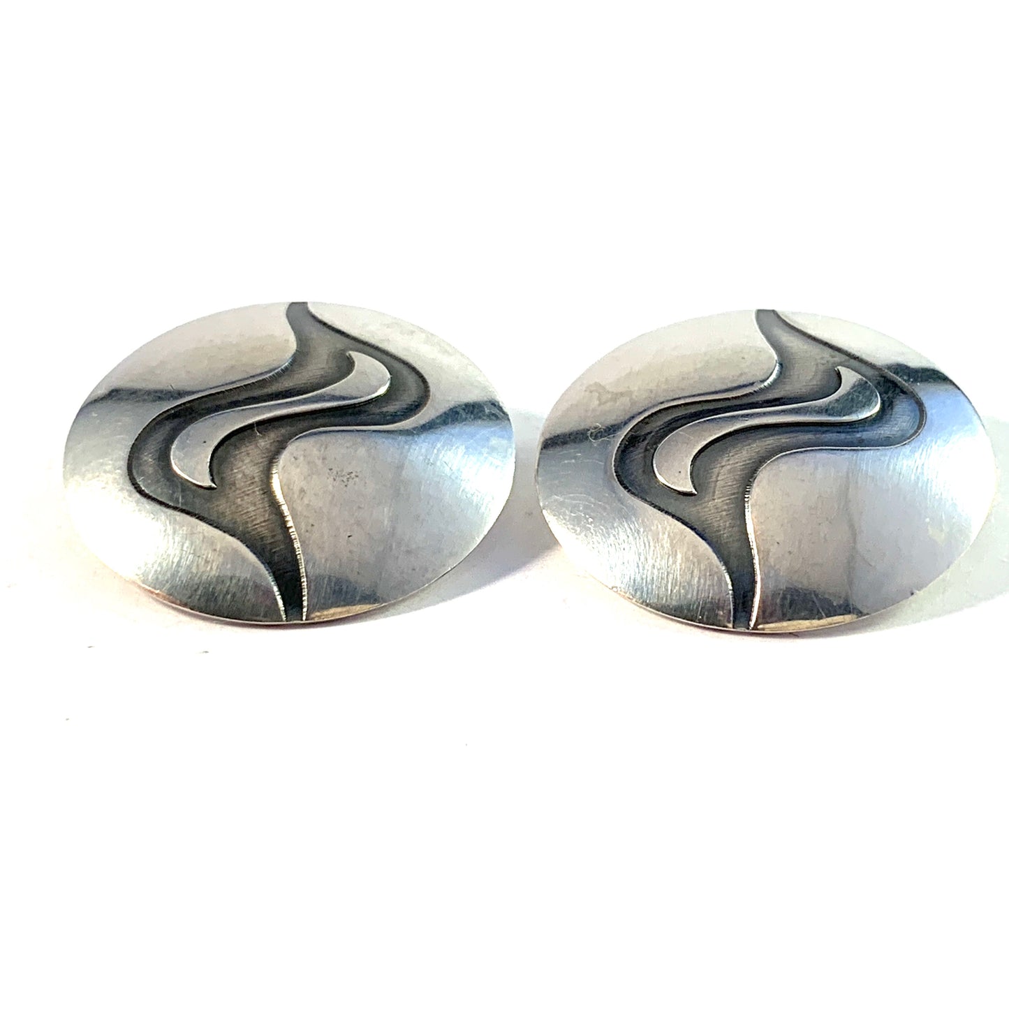 Niels Erik From, Denmark 1960s. Sterling Silver Large Earrings.