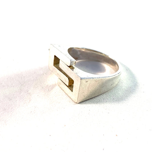 O.Aikala & Co, Finland 1975 Modernist 830 Silver Ring.