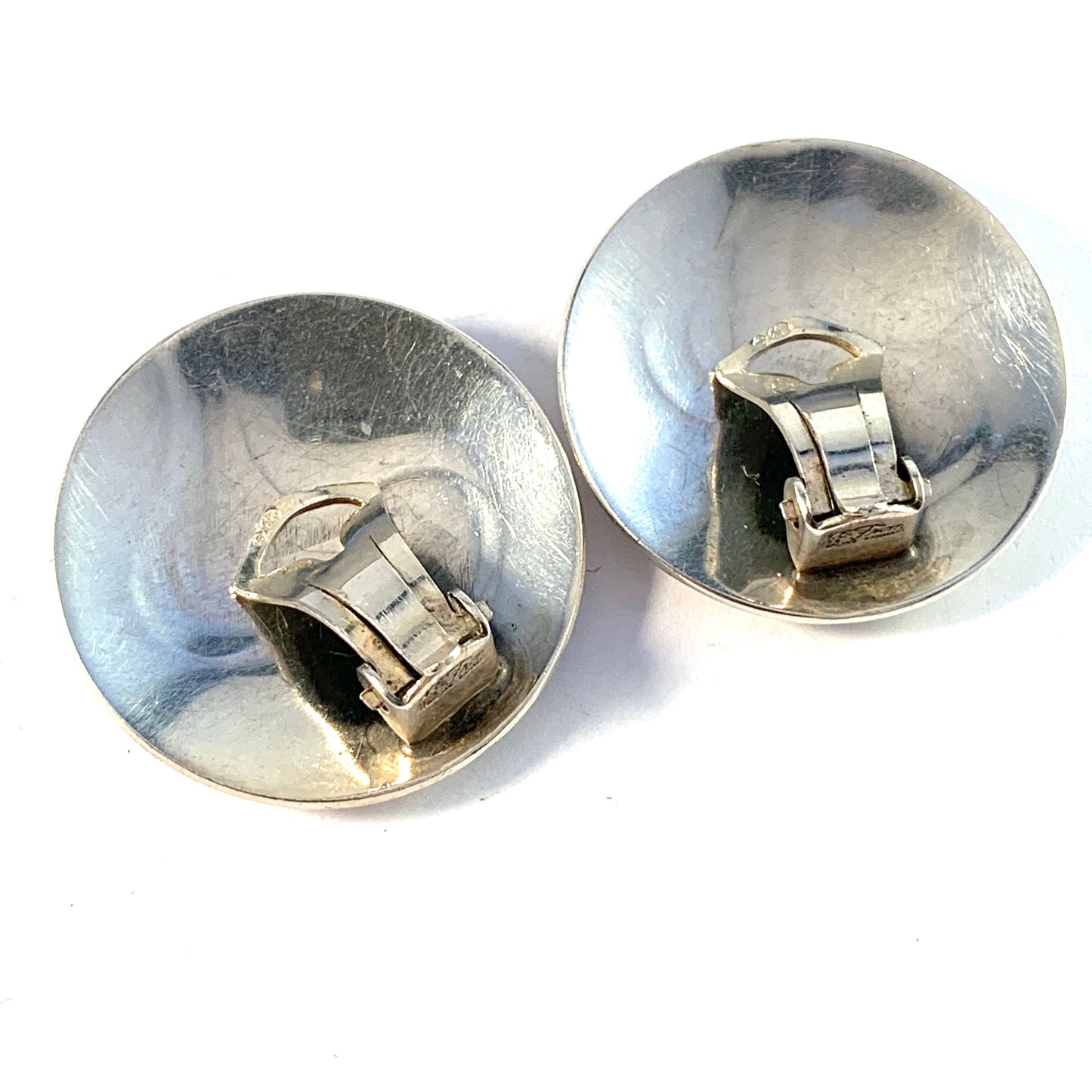 Niels Erik From, Denmark 1960s. Sterling Silver Large Earrings.