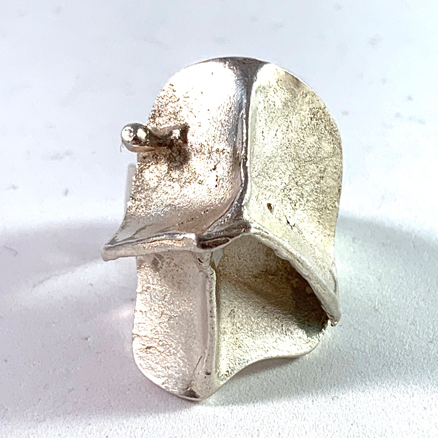 Bjorn Weckstrom for Lapponia, Finland year 1971 Sterling Silver Ring. Design: I Magma