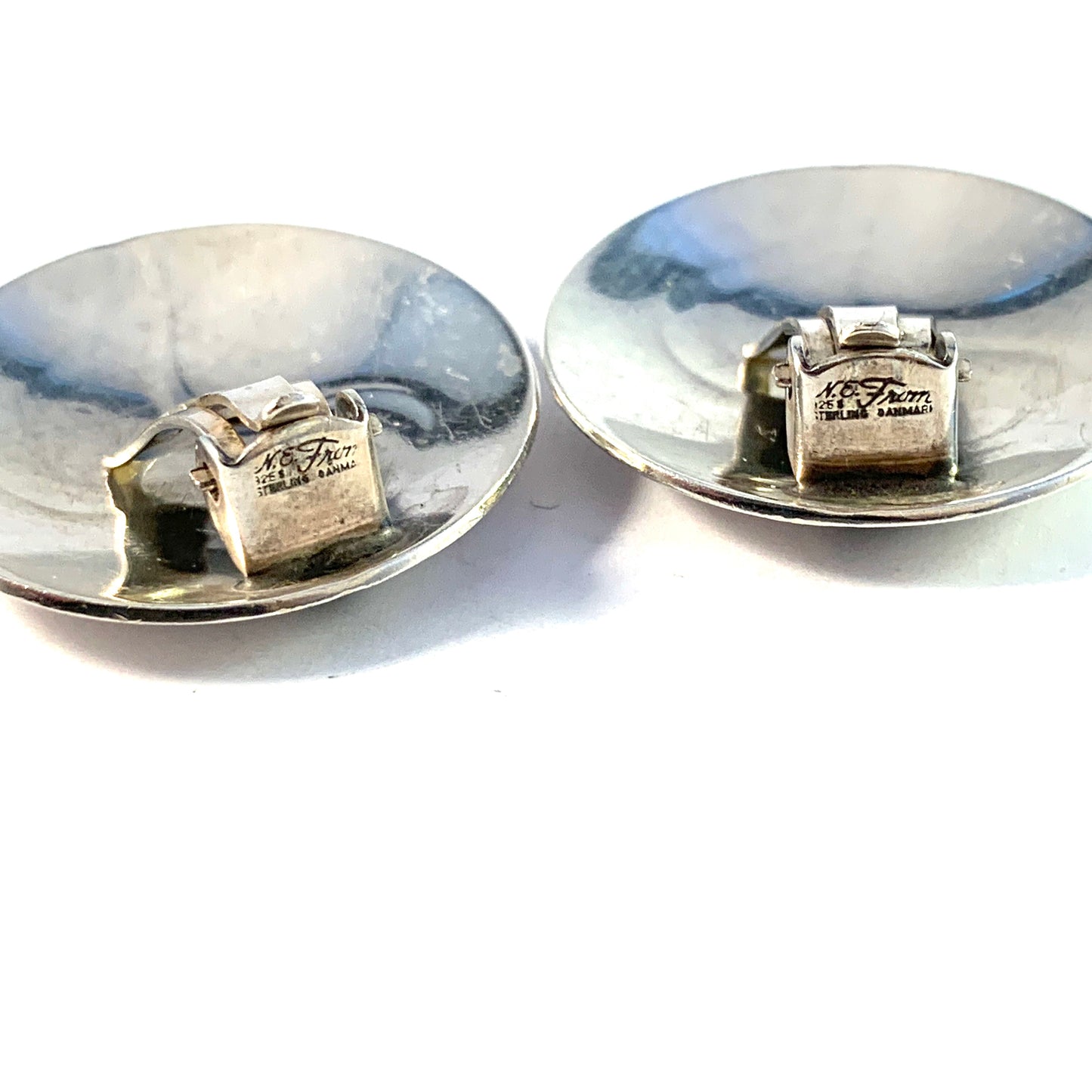 Niels Erik From, Denmark 1960s. Sterling Silver Large Earrings.