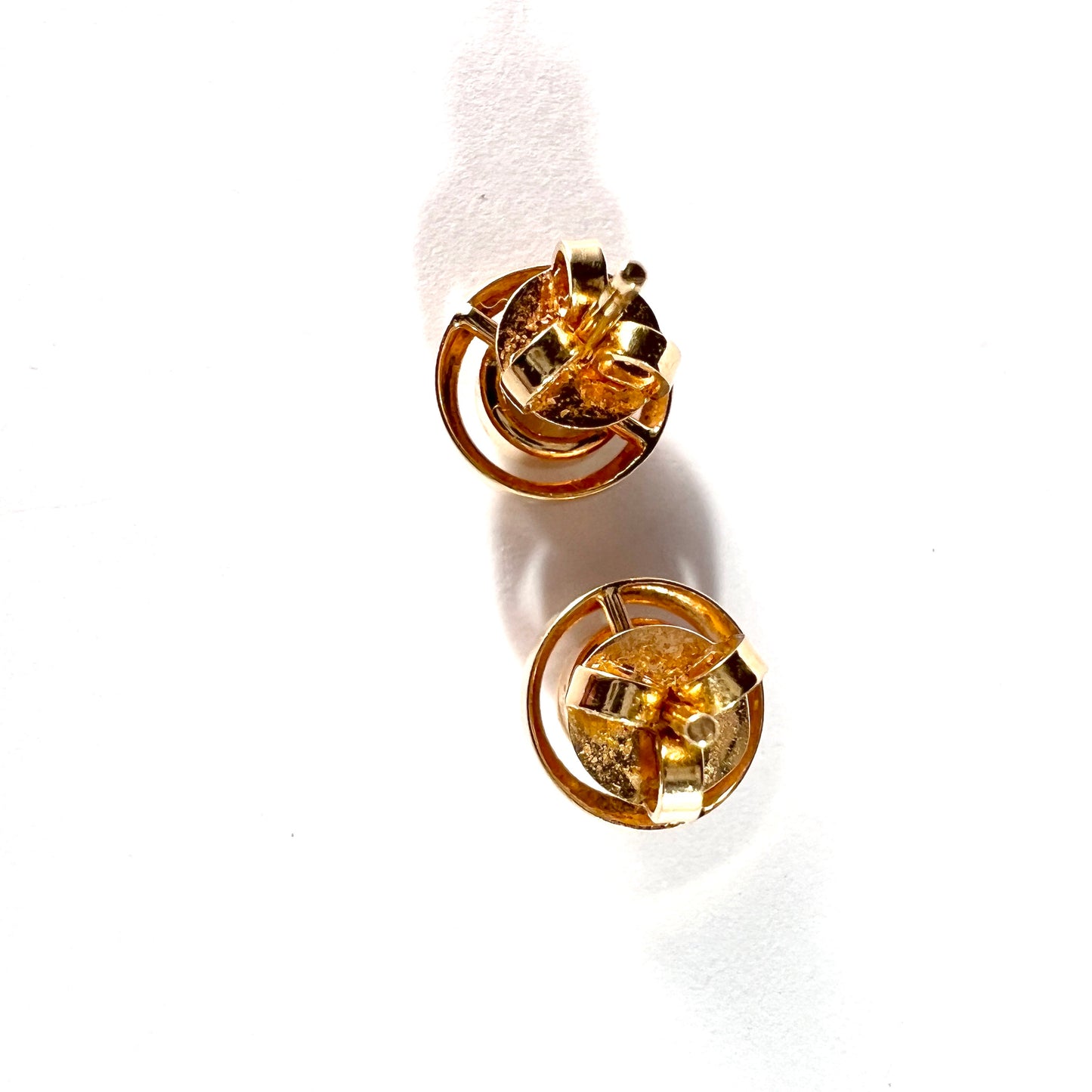 Alton, Sweden 1967. Vintage 18k Gold Rock Crystal Stud Earrings.