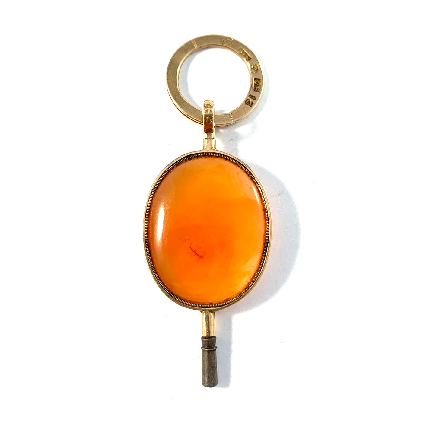 Ludvig Sturm, Stockholm year 1815. Georgian 18k Gold Carnelian Watch Key Pendant.