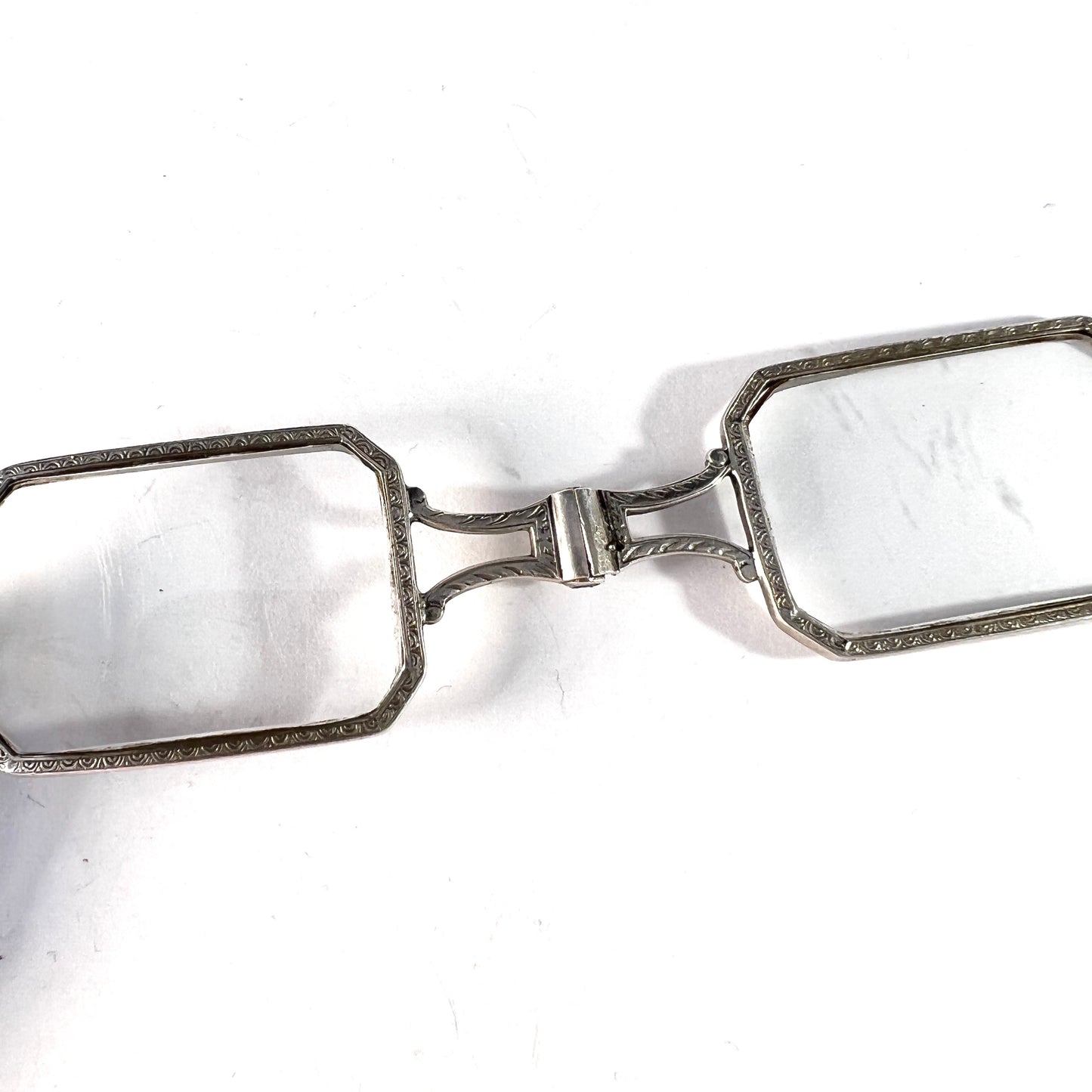 Sweden 1930s. Vintage Art Deco Sterling Silver Lorgnette Pendant.