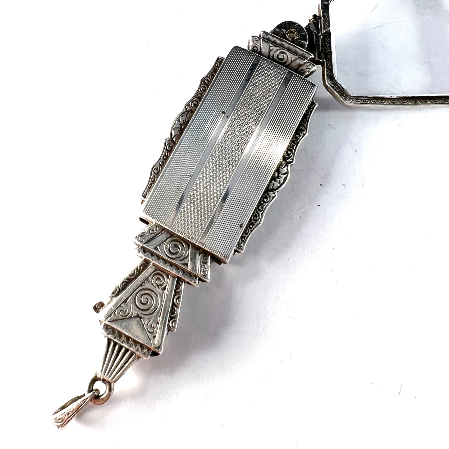 Sweden 1930s. Vintage Art Deco Sterling Silver Lorgnette Pendant.