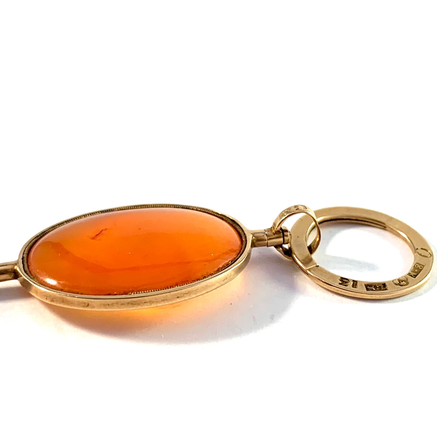 Ludvig Sturm, Stockholm year 1815. Georgian 18k Gold Carnelian Watch Key Pendant.