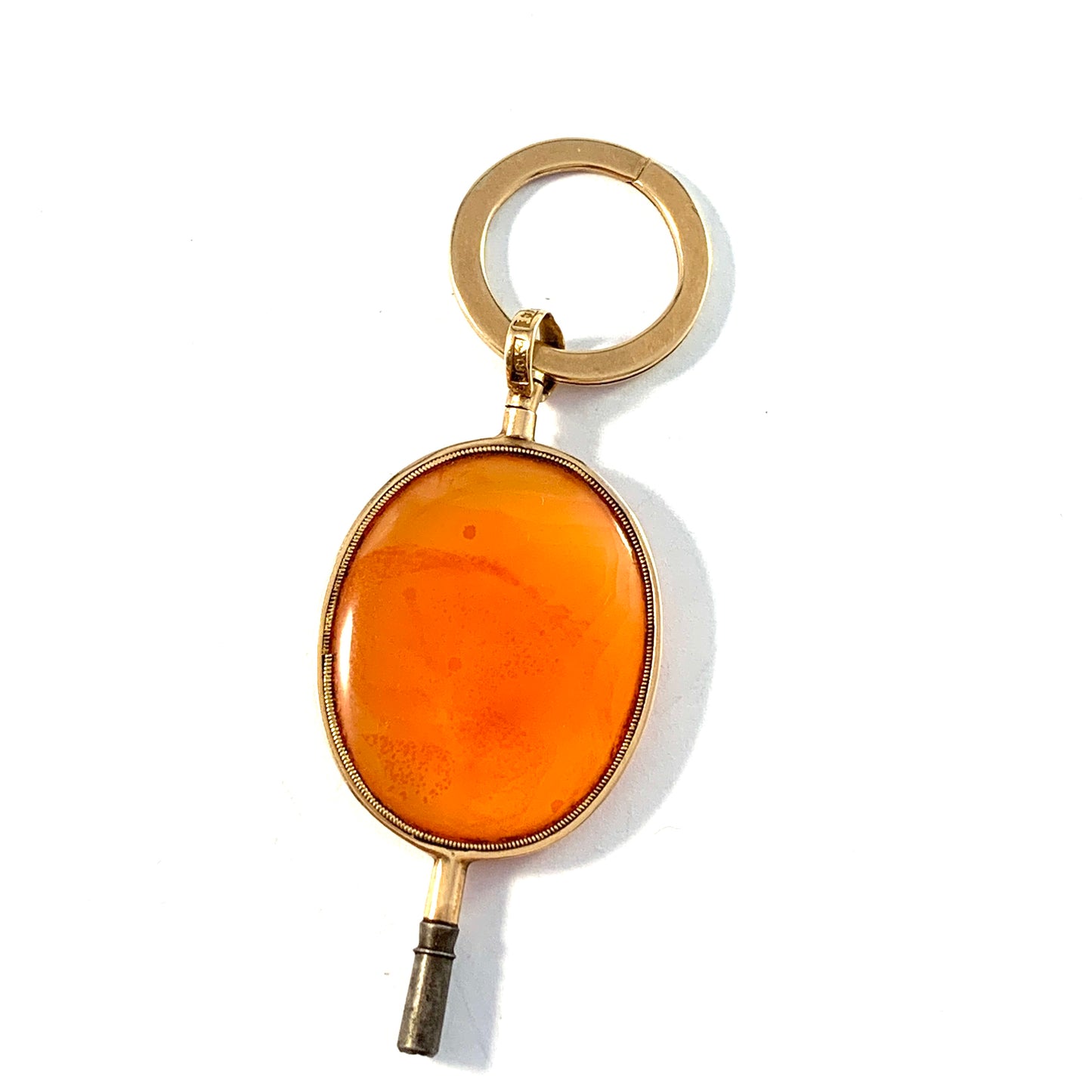 Ludvig Sturm, Stockholm year 1815. Georgian 18k Gold Carnelian Watch Key Pendant.