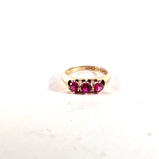 N Westerback, Finland 1972. Vintage 14k Gold Synthetic Sapphire Ring.