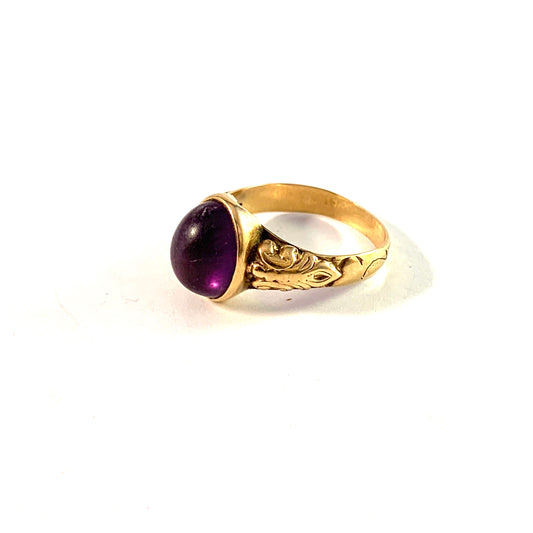 Vintage 1940s 18k Gold Amethyst Ring.