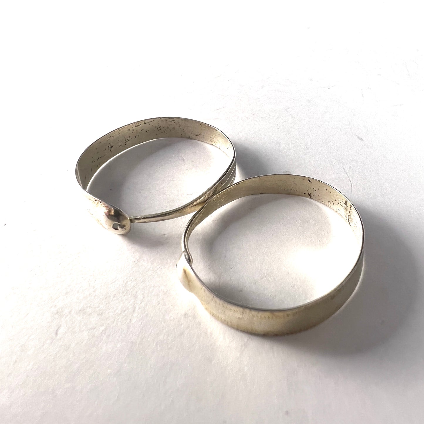 Scandinavia. Antique Georgian Gilt Solid Silver Earrings.