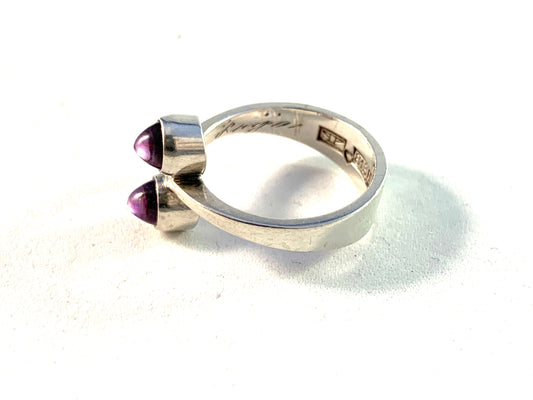 Elis Kauppi,  Kupittaan Kulta Finland 1959 Solid Silver Amethyst Ring.