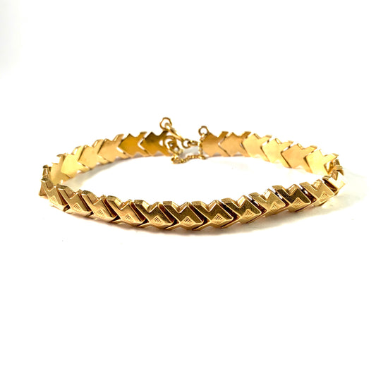 UNO A ERRE, Arezzo, Italy 1944-68 Vintage Mid Century 18k Gold Bracelet