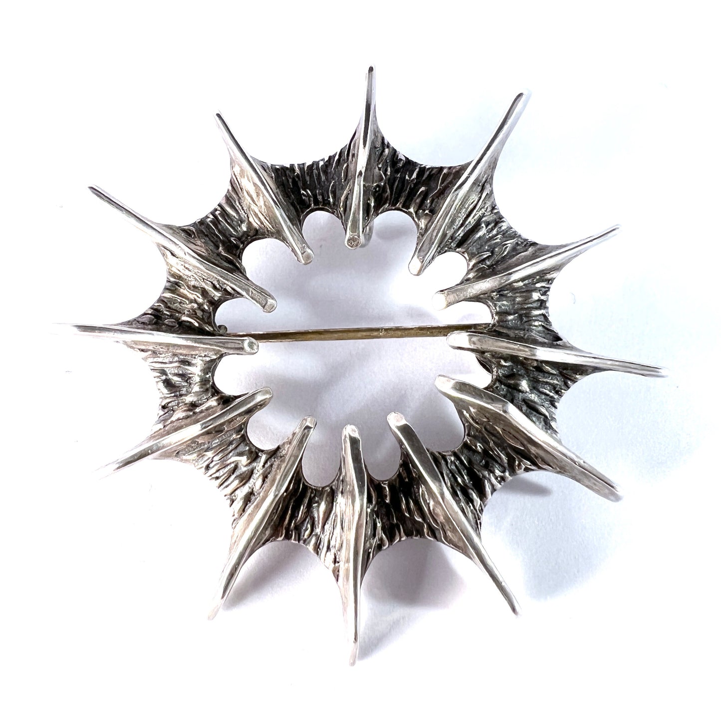 Else and Paul, Norway 1960s Modernist Sterling Silver Brooch Pendant.