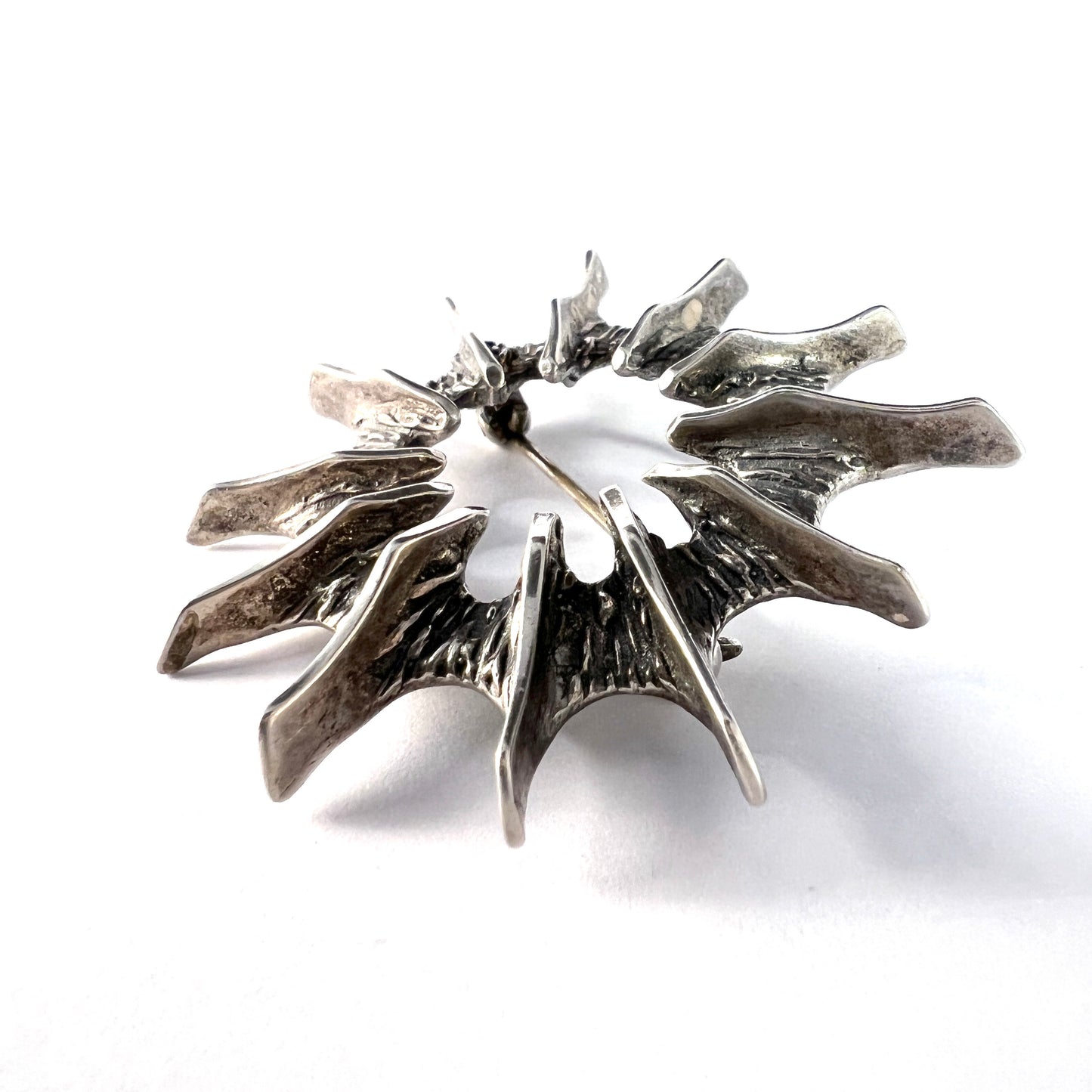 Else and Paul, Norway 1960s Modernist Sterling Silver Brooch Pendant.