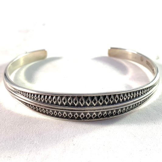 Kalevala Koru, Finland 1961 Vintage Sterling Silver Cuff Bracelet.