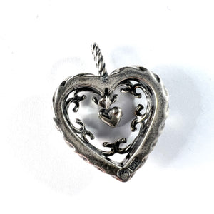 Kalevala Koru, Finland Vintage Sterling Silver Heart Of The House Pendant.