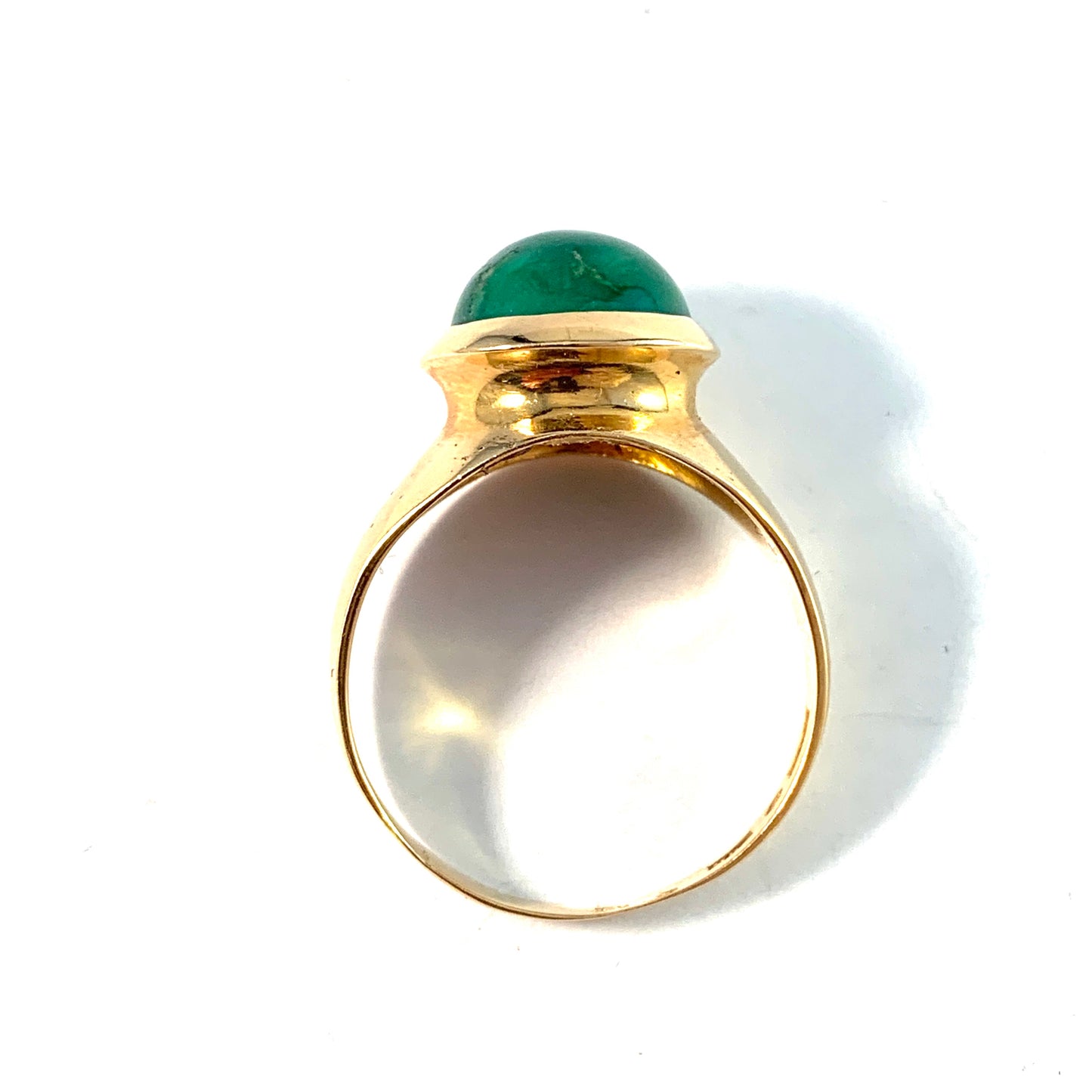 Guldvaruhuset, Sweden year 1964. Vintage 18k Gold Chrysocolla Ring.