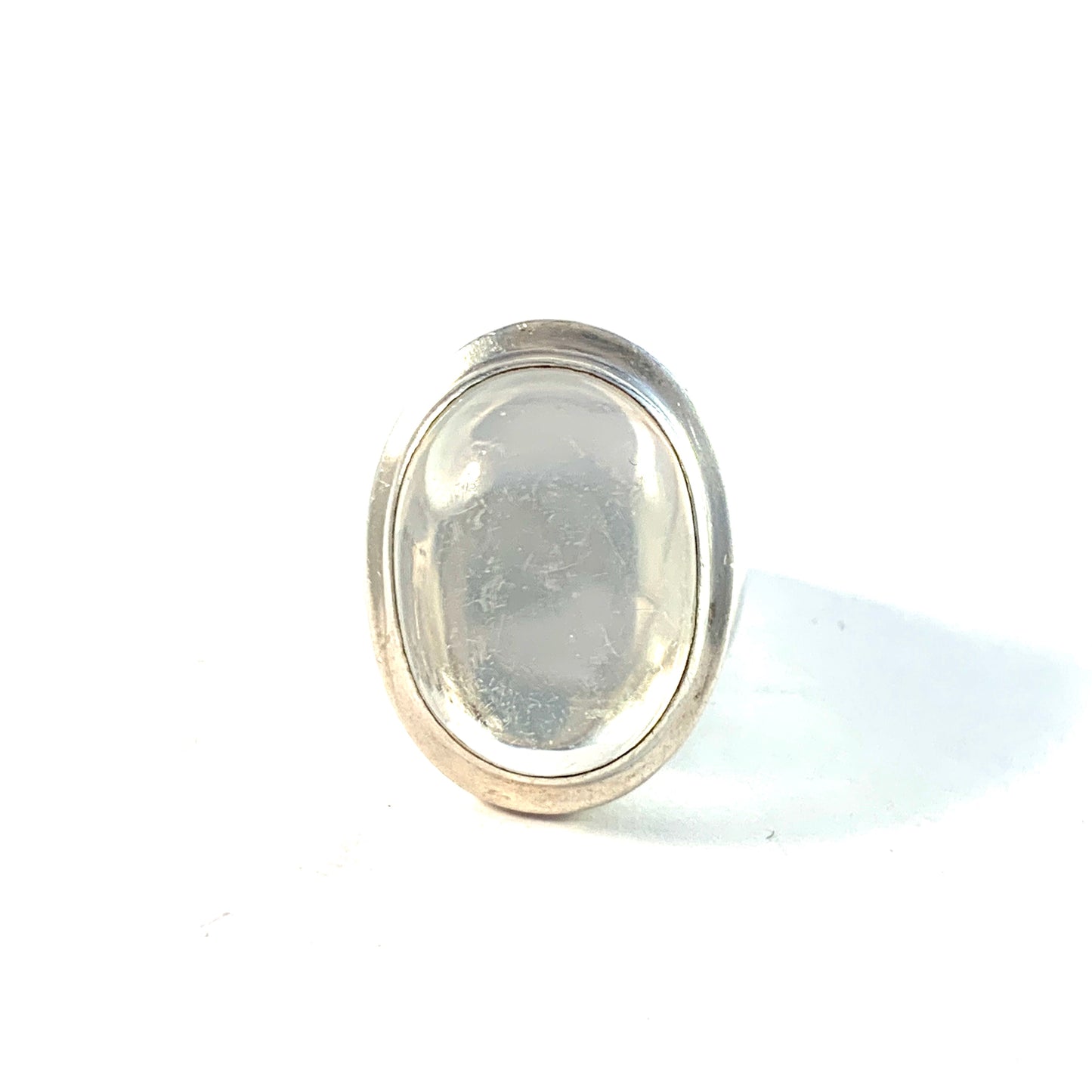 S Nilsson, Sweden 1956 Sterling Silver Moonstone Ring.