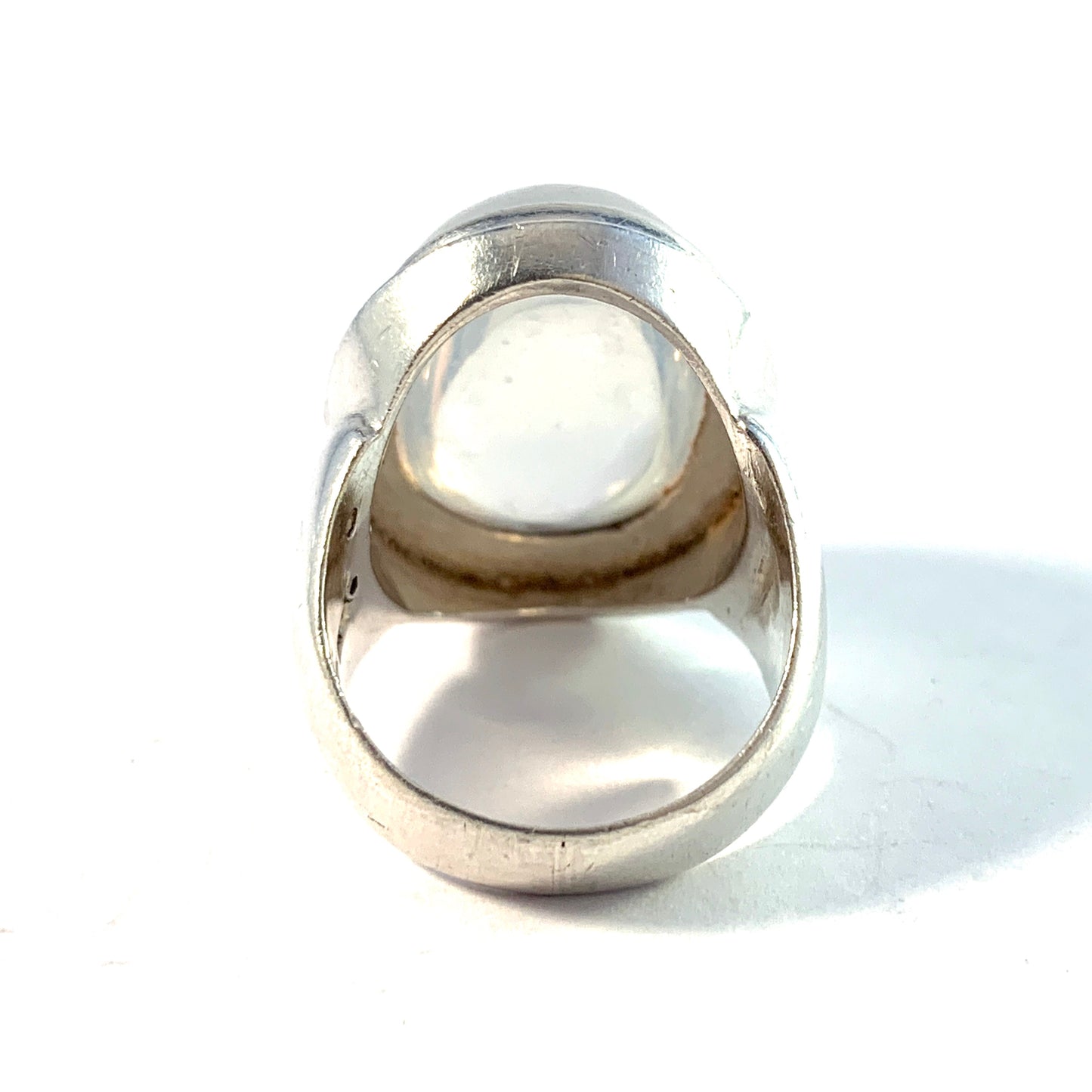 S Nilsson, Sweden 1956 Sterling Silver Moonstone Ring.