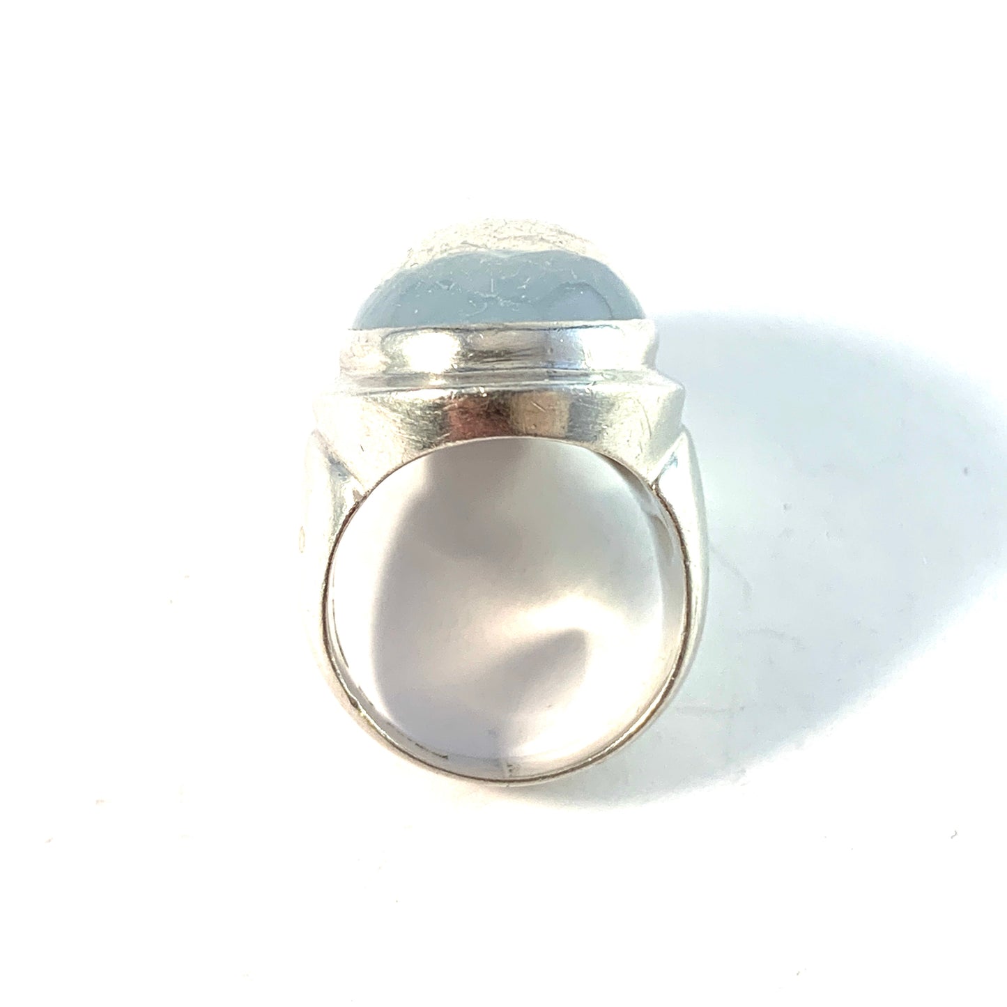 S Nilsson, Sweden 1956 Sterling Silver Moonstone Ring.