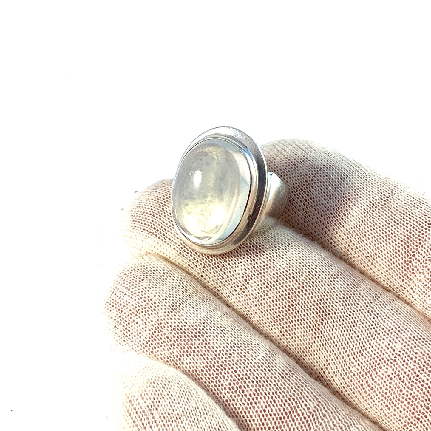 S Nilsson, Sweden 1956 Sterling Silver Moonstone Ring.