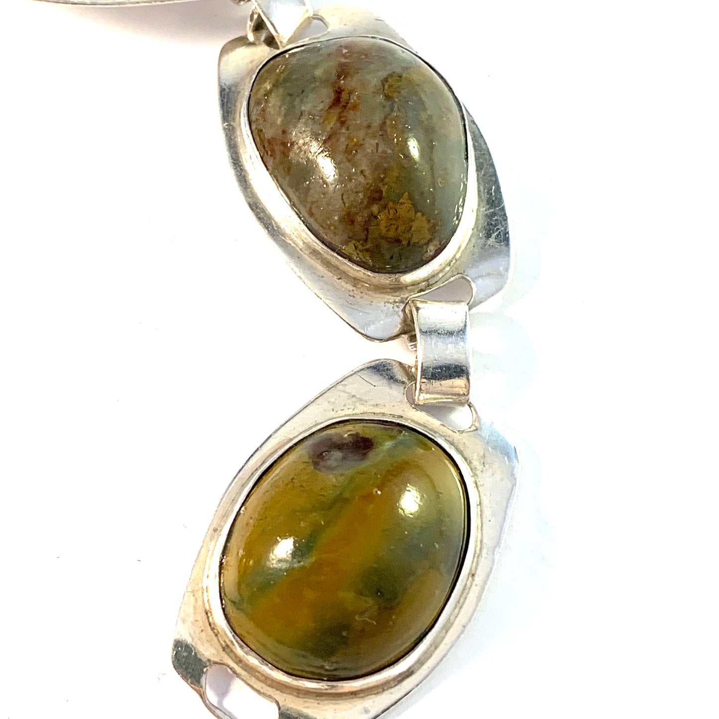 Eric Ericson, Sweden 1961 Sterling Silver Hardstone Bracelet. Signed