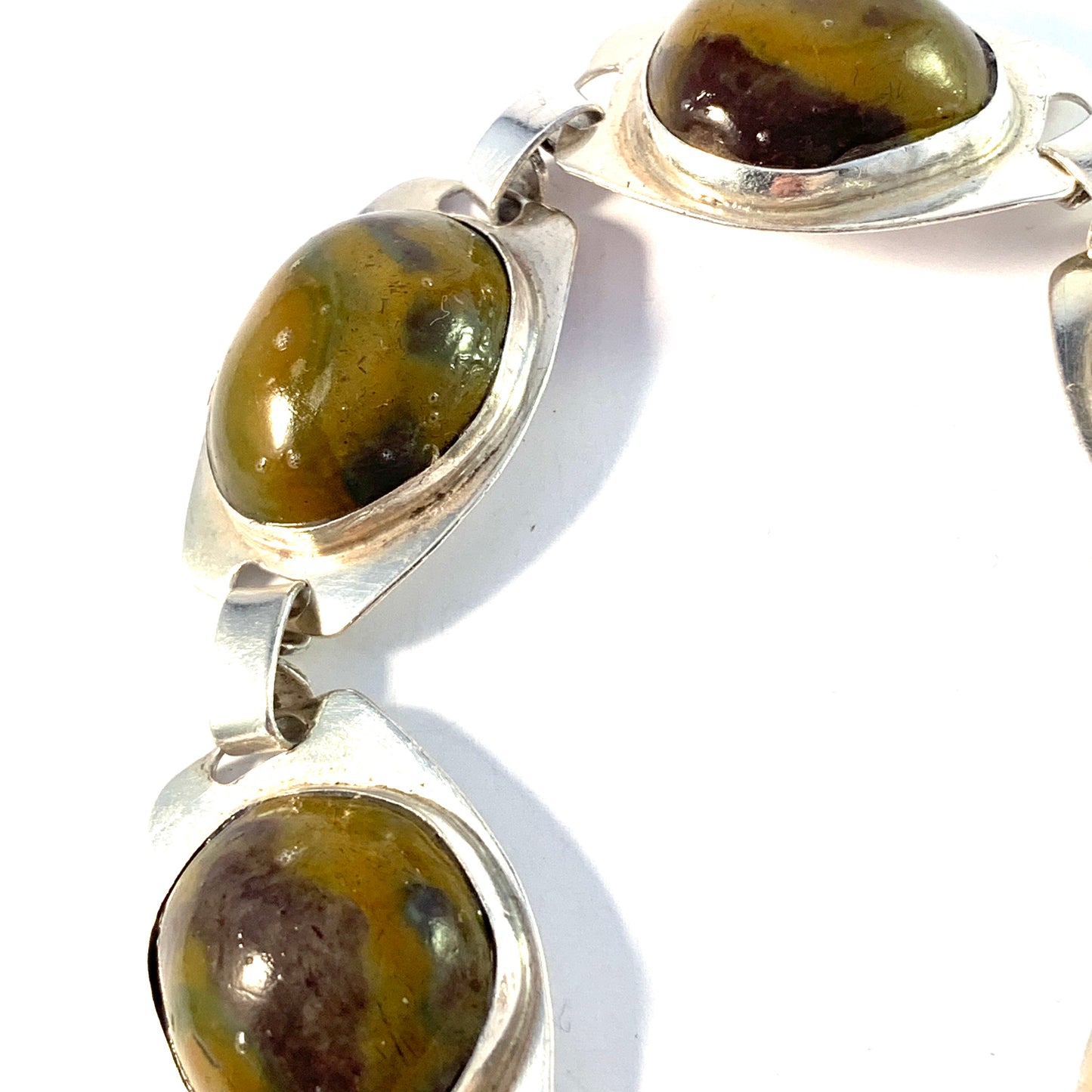 Eric Ericson, Sweden 1961 Sterling Silver Hardstone Bracelet. Signed