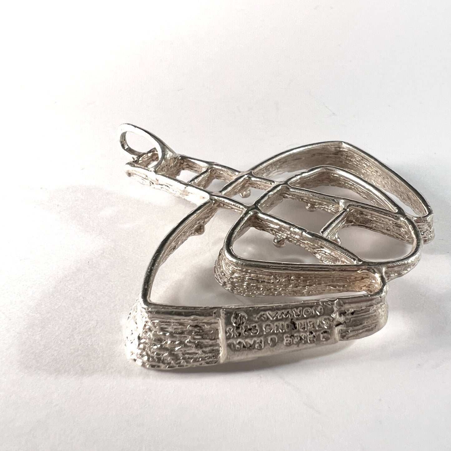 Else and Paul, Norway 1960s Large Sterling Silver Pendant.