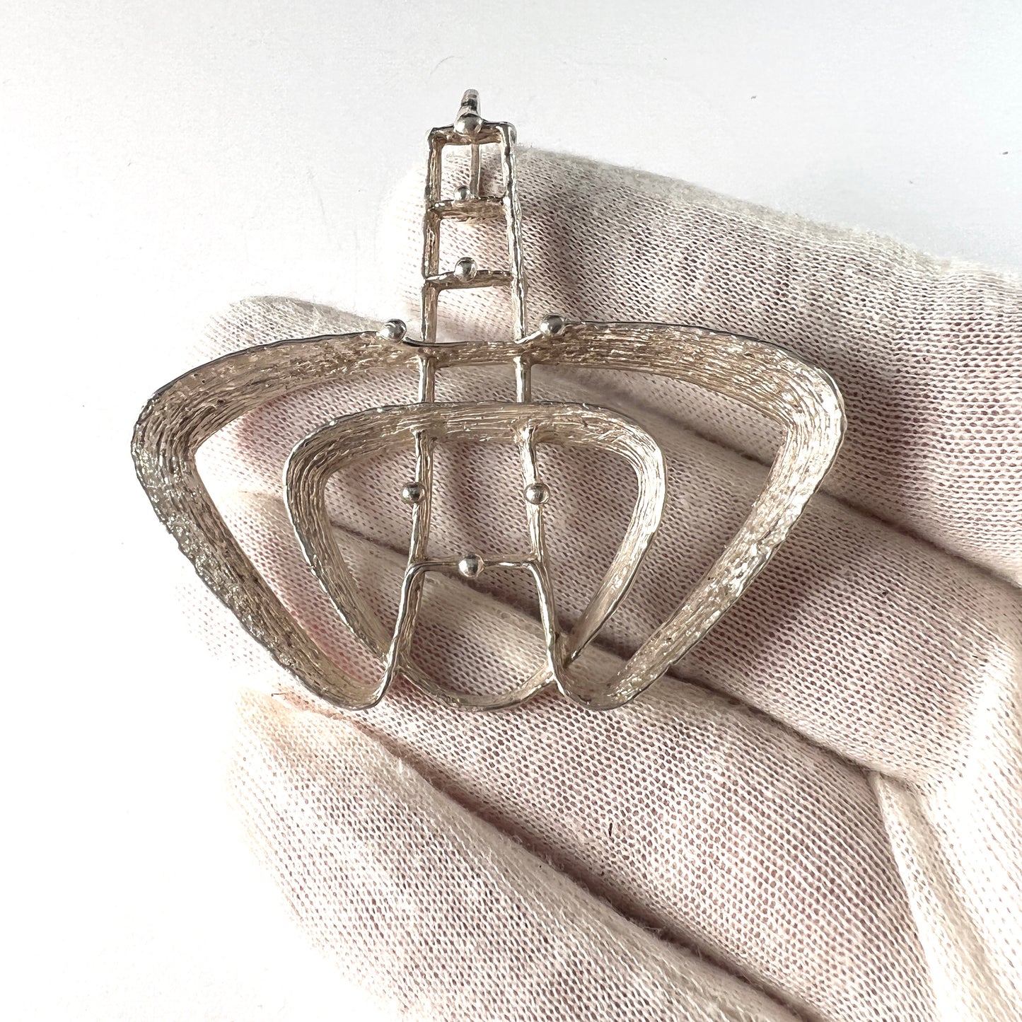 Else and Paul, Norway 1960s Large Sterling Silver Pendant.