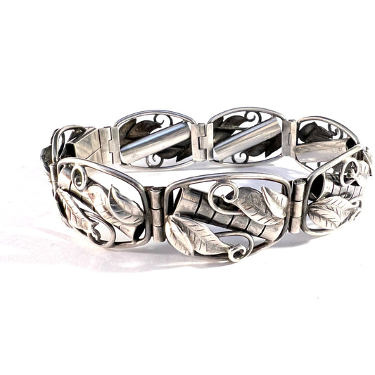 Kaplan, Stockholm, Sweden 1954. Vintage Mid-Century Sterling Silver Bracelet.