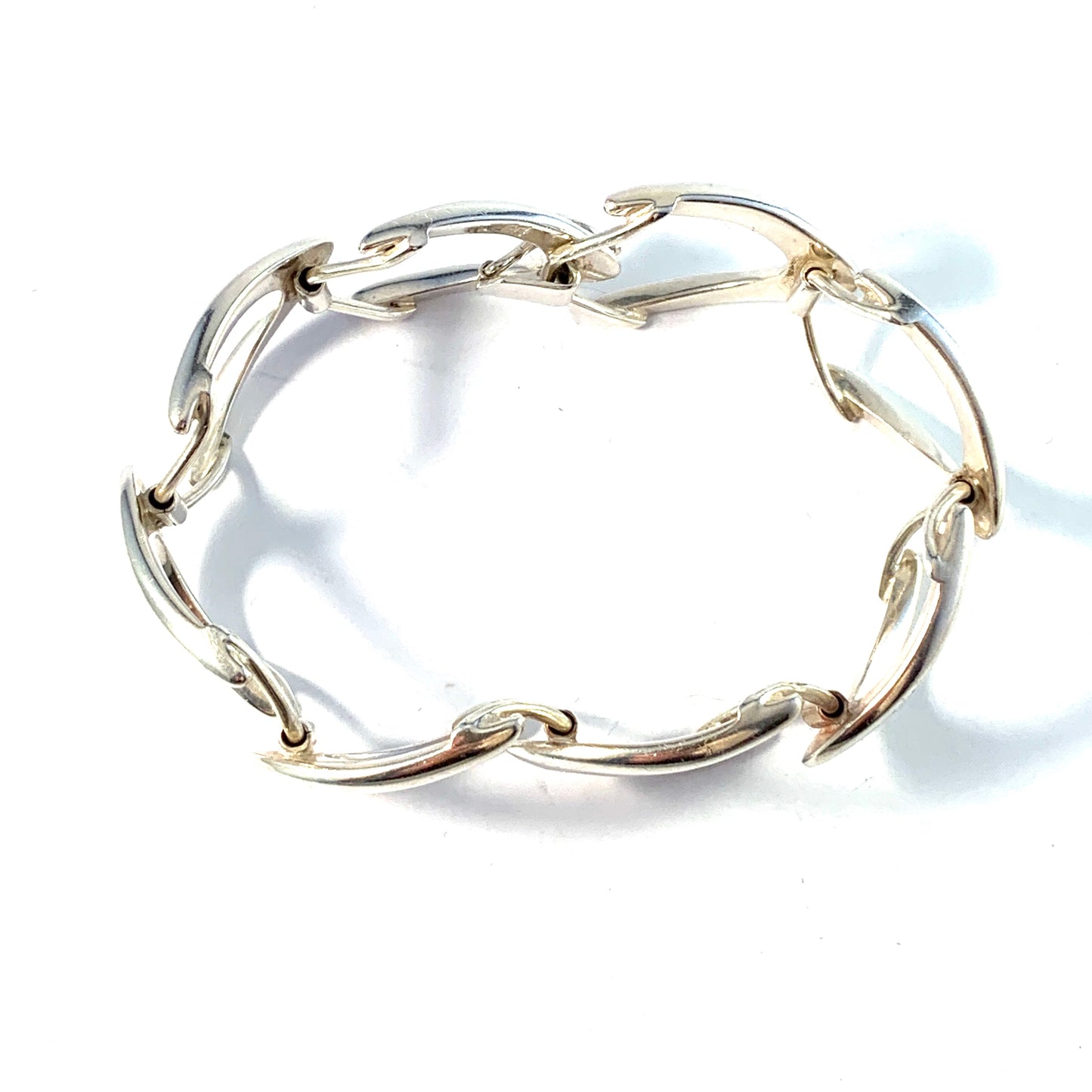 Arne Johansen, Denmark 1960-70s. Sterling Silver Boomerang Bracelet.